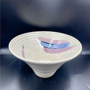 Hilborn Pottery Canada clay bowl brush stroke design signed medium size